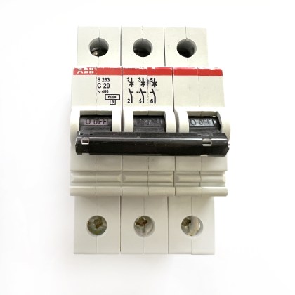 ABB S263 C20 20A 20 Amp 3 Pole Phase MCB Circuit Breaker Type C
